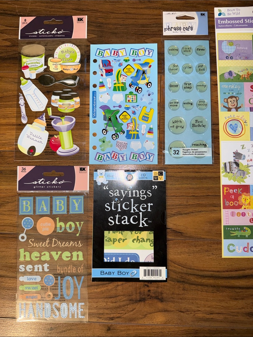 Y2K vintage scrapbooking Mixed Decorative Sticker Sheet Lot - baby boys - Picture 3 of 17